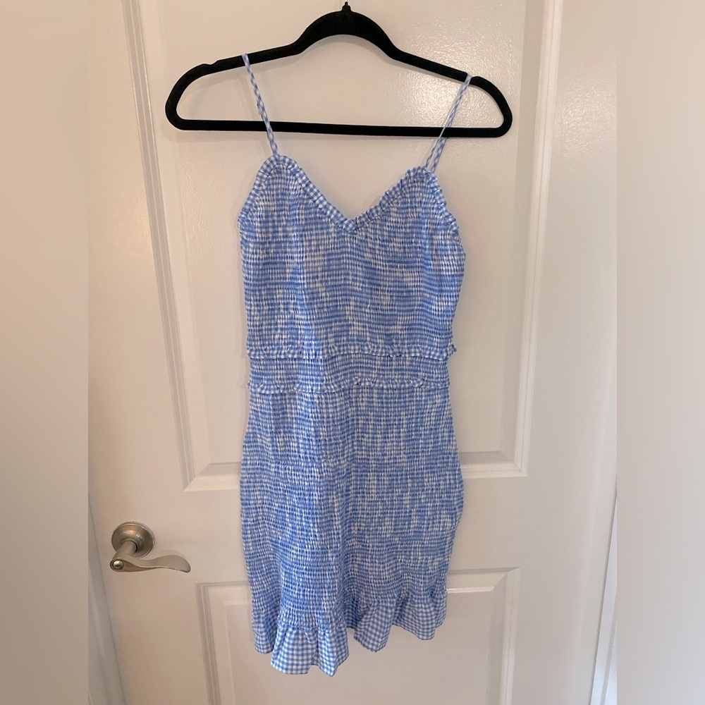 NWT DILLARDS BLUE GINGHAM DRESS